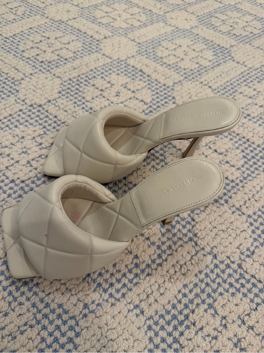 Bottega Veneta Padded Quilted Slide Mules in Off-White - Picture 4 of 5